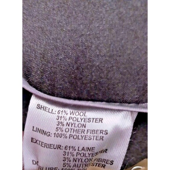 Calvin Klein Black Wool Blend Button Down Single Breasted Peacoat Size XL - Picture 10 of 12